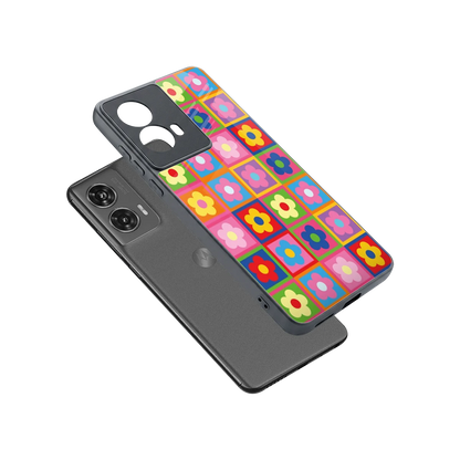 Blossom Harmony sleek motorola edge 50 fusion cover with tempered glass back and TPU edges