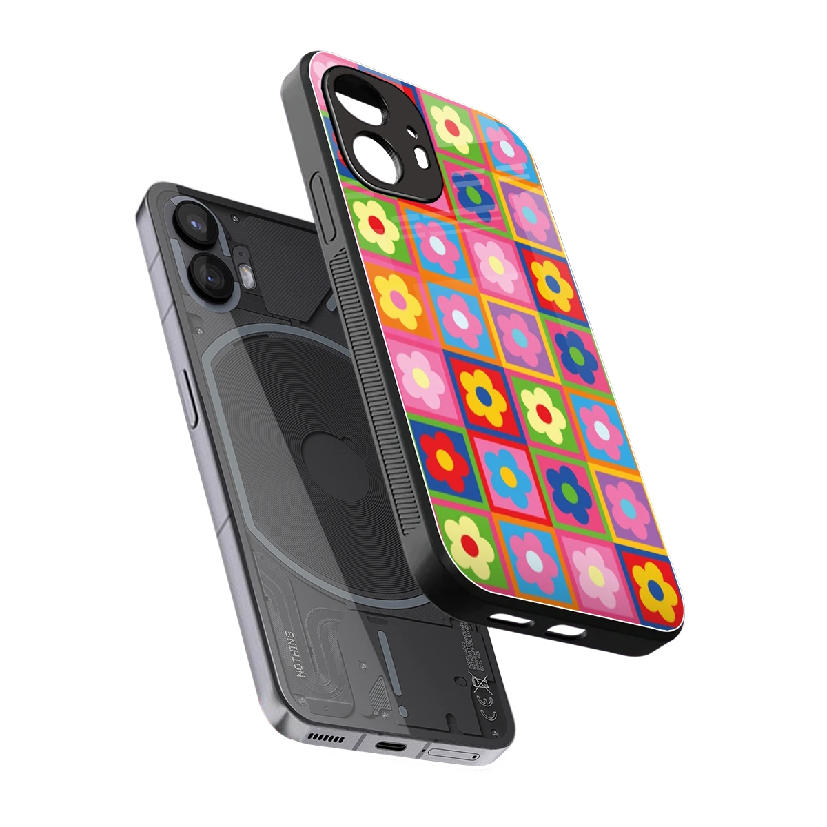 Blossom Harmony sleek nothing phone 2 cover with tempered glass back and TPU edges