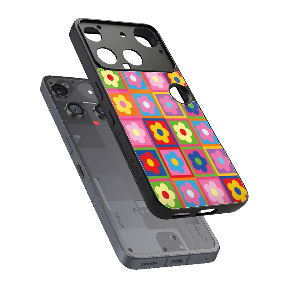 Blossom Harmony sleek nothing phone 3 cover with tempered glass back and TPU edges
