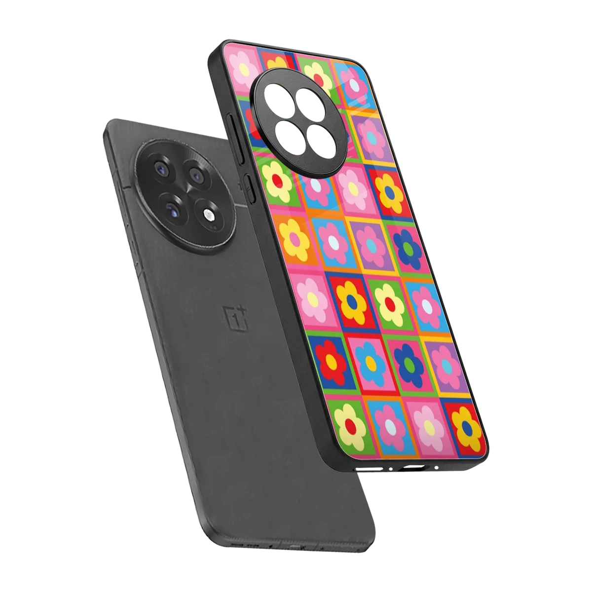 Blossom Harmony sleek oneplus 13r cover with tempered glass back and TPU edges