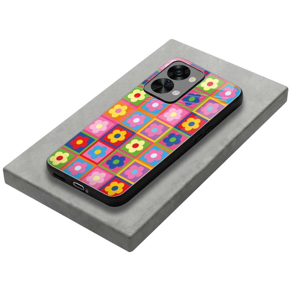 Blossom Harmony stylish phone case for oneplus nord 2t | glossy glass and slim fit