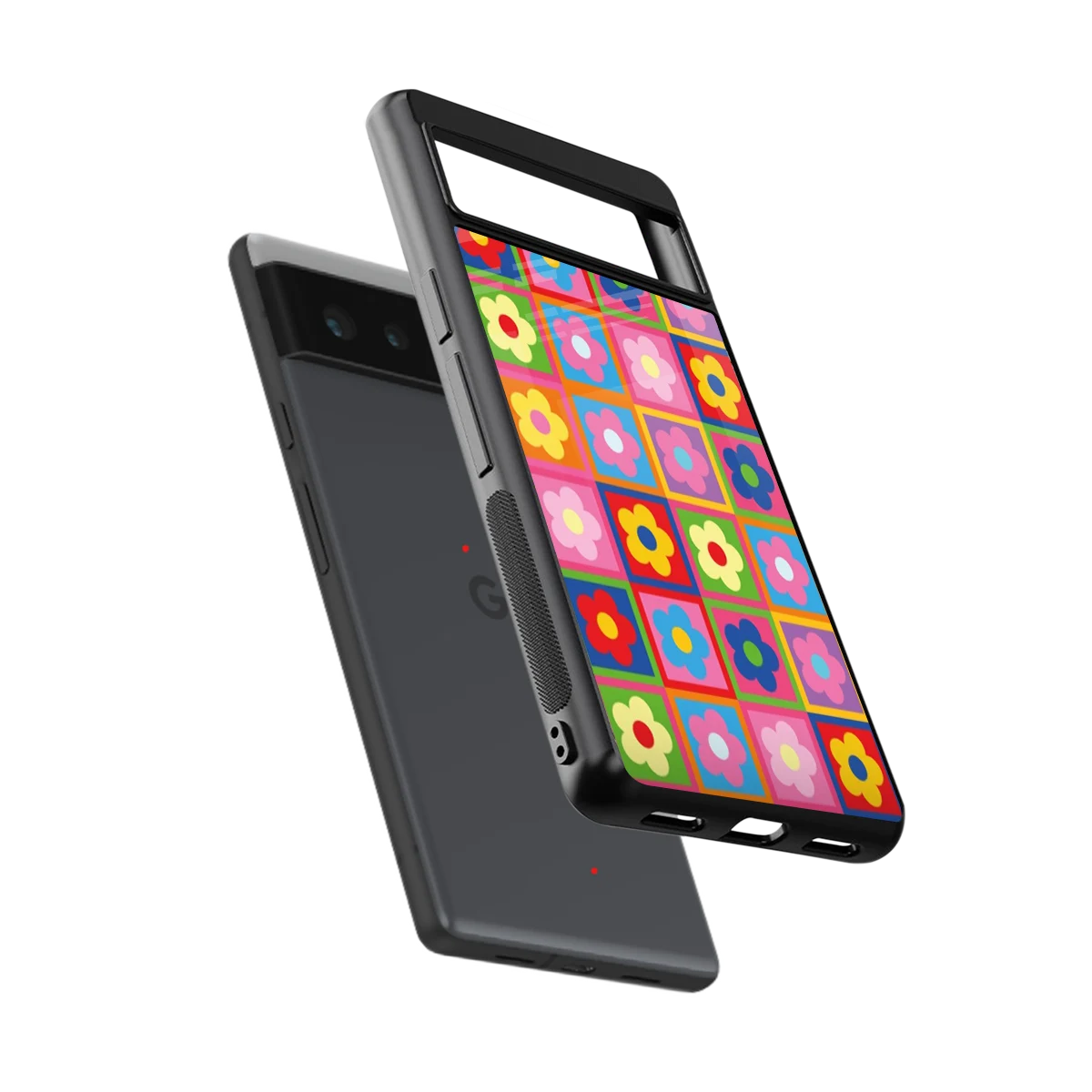 Blossom Harmony sleek google pixel 6a cover with tempered glass back and TPU edges
