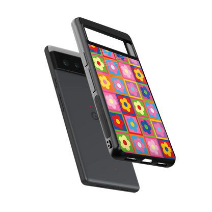 Blossom Harmony sleek google pixel 6a cover with tempered glass back and TPU edges