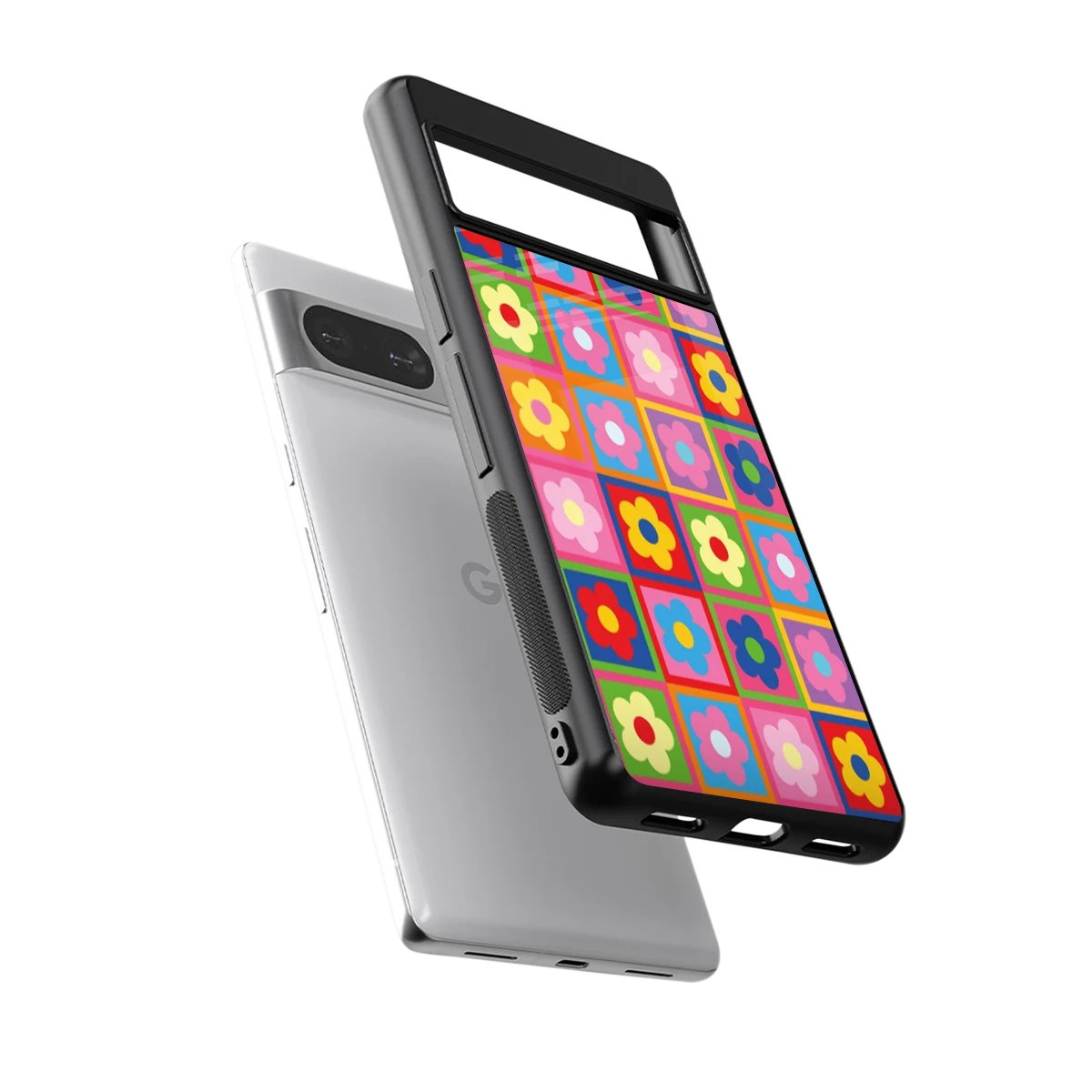 Blossom Harmony sleek google pixel 8 cover with tempered glass back and TPU edges