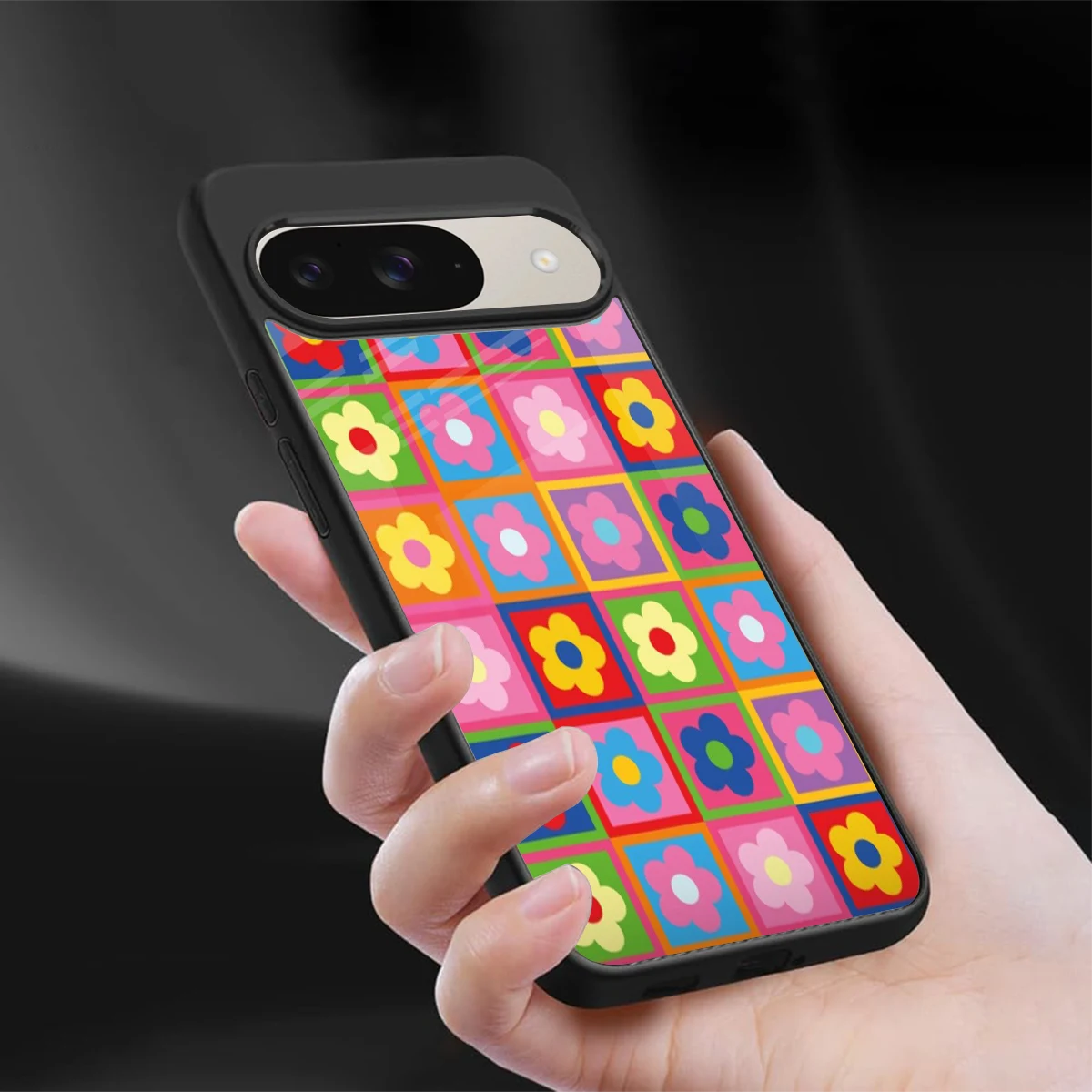 Blossom Harmony sleek google pixel 9 cover with tempered glass back and TPU edges