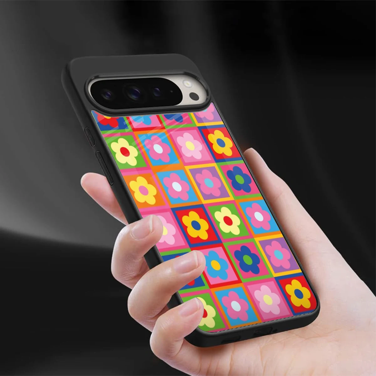 Blossom Harmony sleek google pixel 9 pro cover with tempered glass back and TPU edges