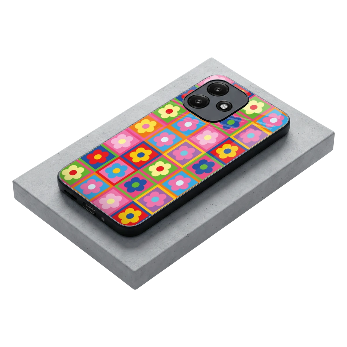 Blossom Harmony stylish phone case for redmi 12 5g | glossy glass and slim fit