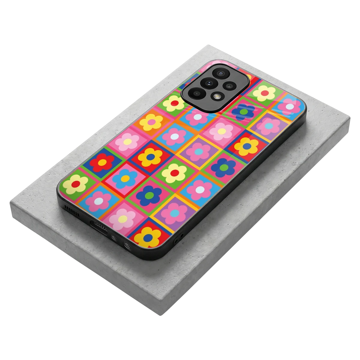 Blossom Harmony stylish phone case for samsung galaxy a23 | glossy glass and slim fit