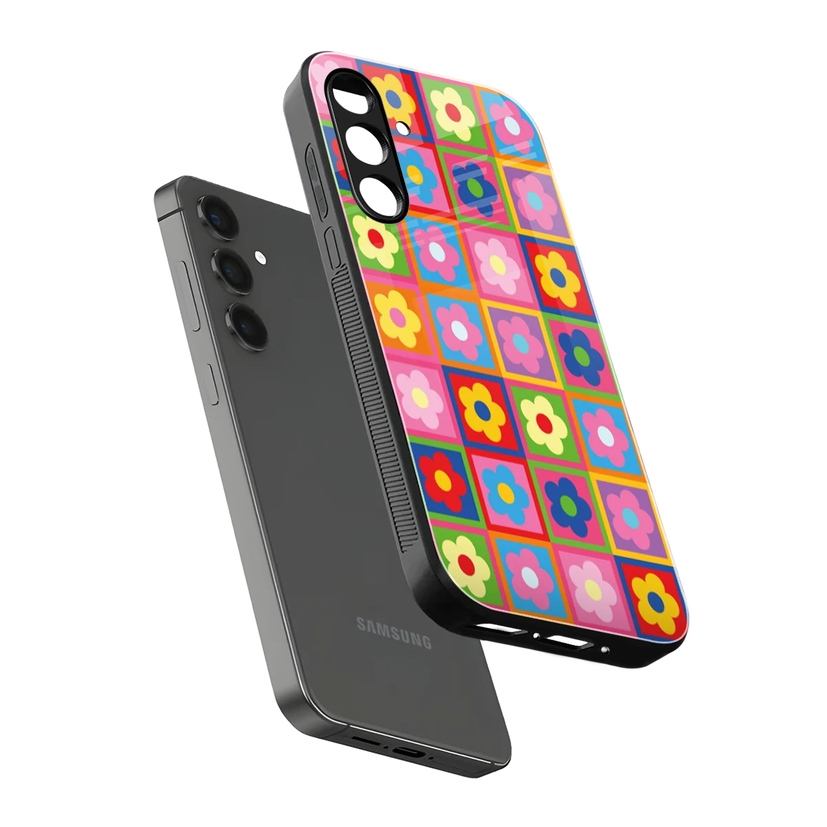 Blossom Harmony sleek samsung galaxy a16 5g cover with tempered glass back and TPU edges