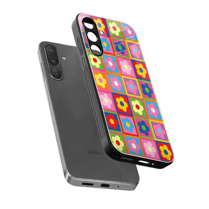 Blossom Harmony sleek samsung galaxy m56 5g cover with tempered glass back and TPU edges