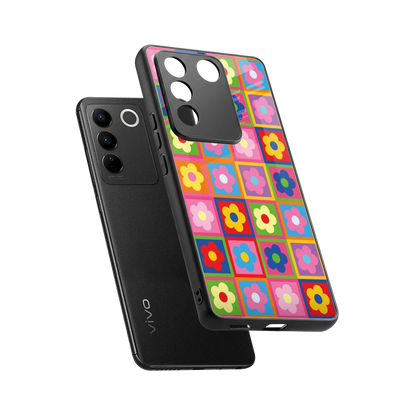 Blossom Harmony sleek vivo v27 5g cover with tempered glass back and TPU edges