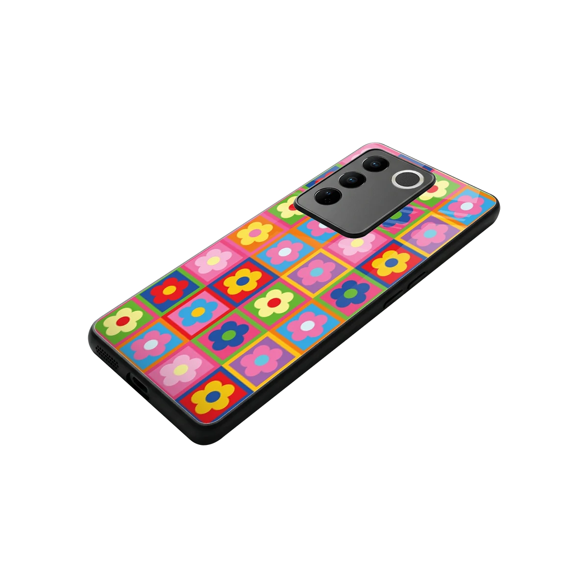 Blossom Harmony stylish phone case for vivo v27 5g | glossy glass and slim fit