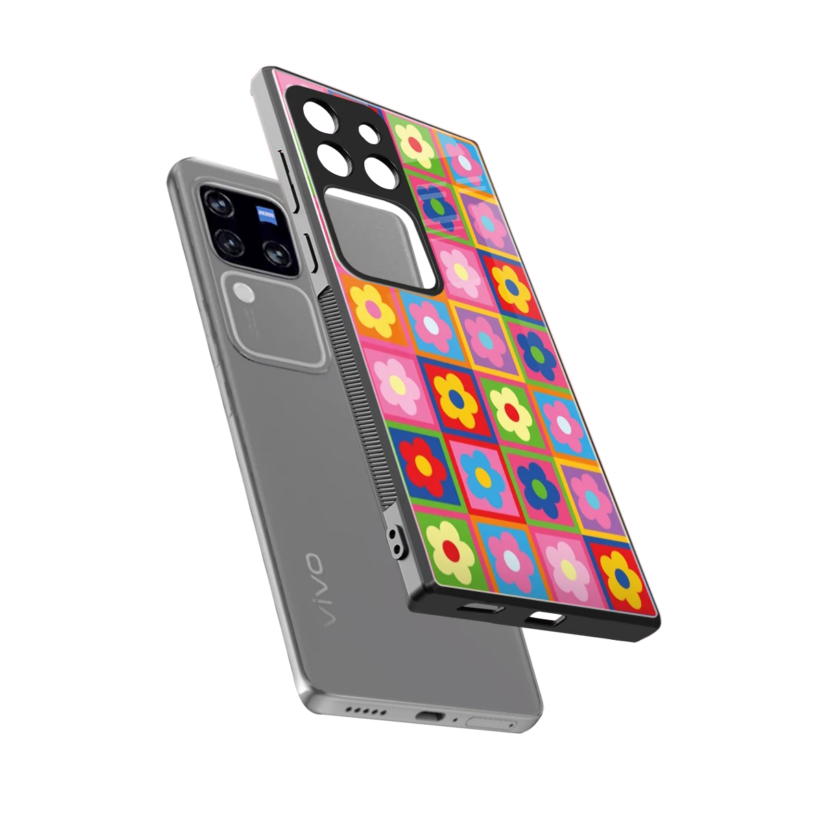 Blossom Harmony sleekvivo v30 pro cover with tempered glass back and TPU edges