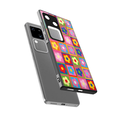 Blossom Harmony sleek vivo v30 cover with tempered glass back and TPU edges