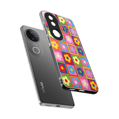 Blossom Harmony sleek vivo v50 cover with tempered glass back and TPU edges