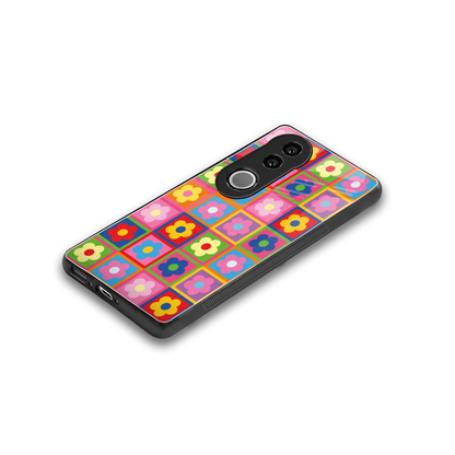 Blossom Harmony stylish phone case for vivo v50 | glossy glass and slim fit