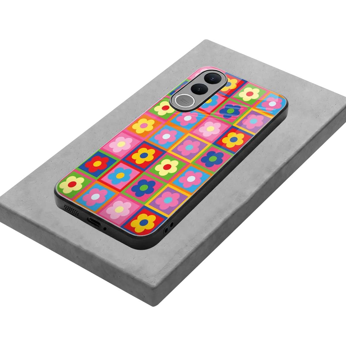 Blossom Harmony stylish phone case for vivo v70 fe | glossy glass and slim fit