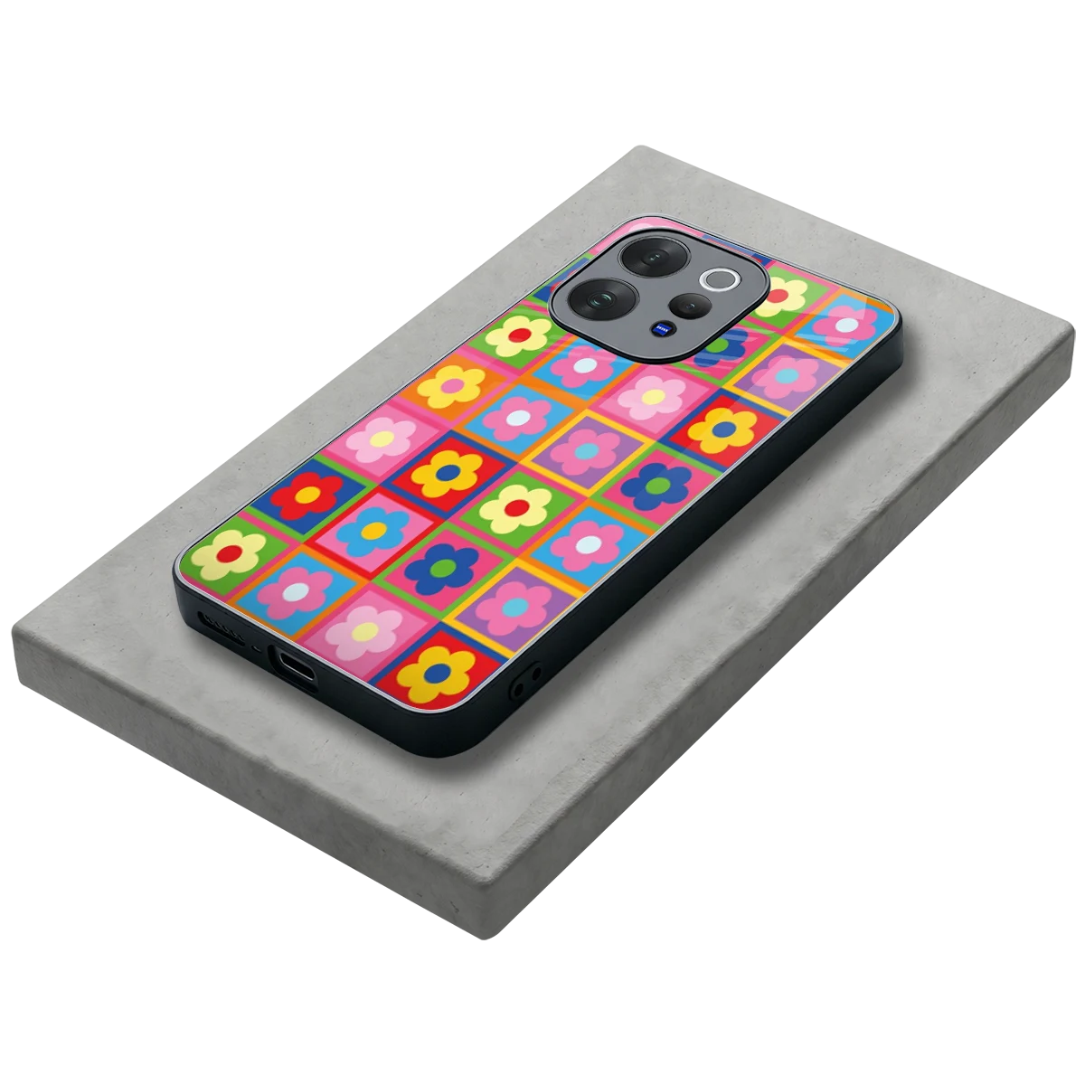 Blossom Harmony stylish phone case for vivo v70 elite | glossy glass and slim fit
