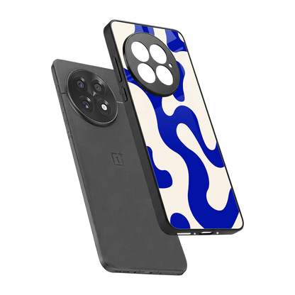 Blue Drift sleek oneplus 13 cover with tempered glass back and TPU edges