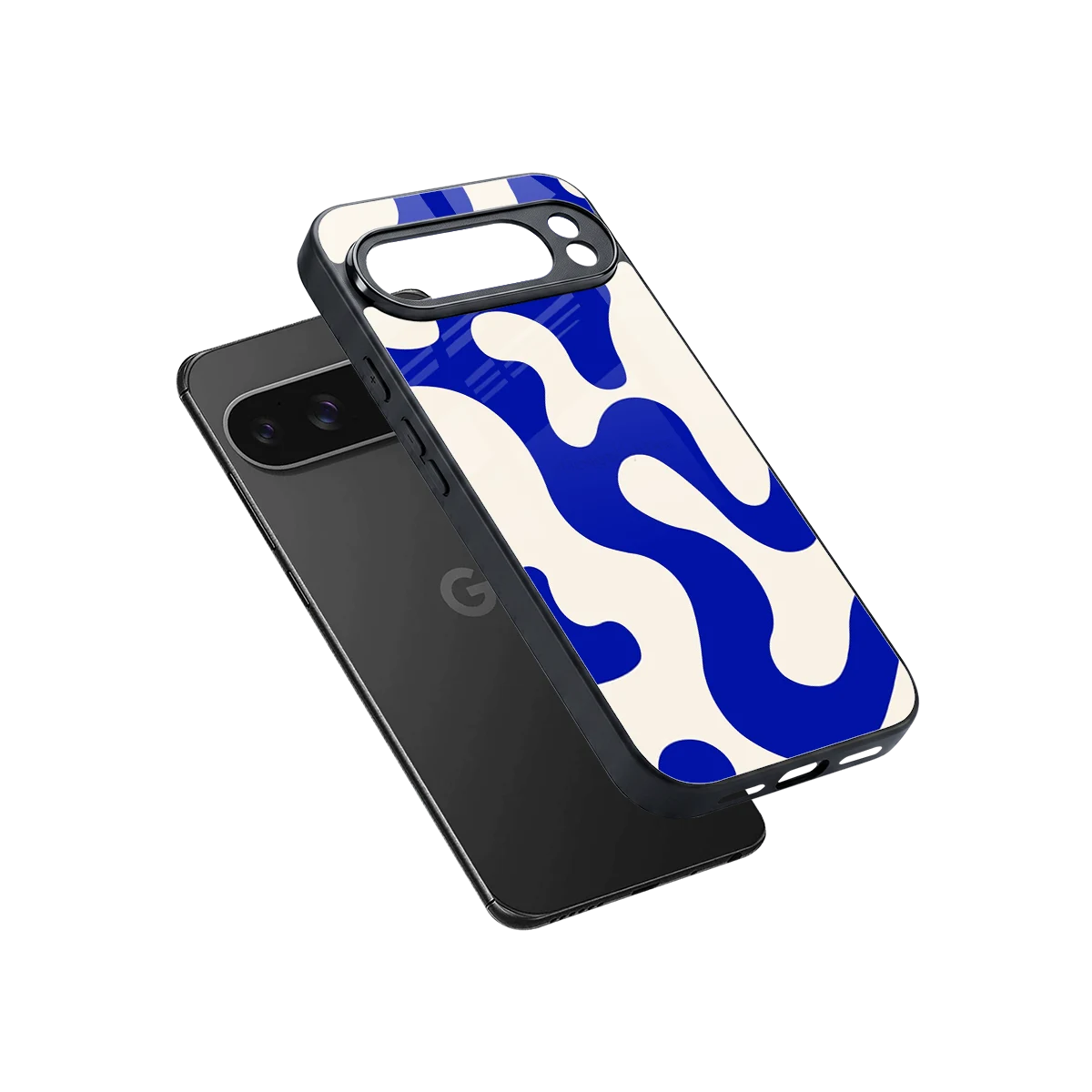Blue Drift sleek google pixel 10 pro xl cover with tempered glass back and TPU edges