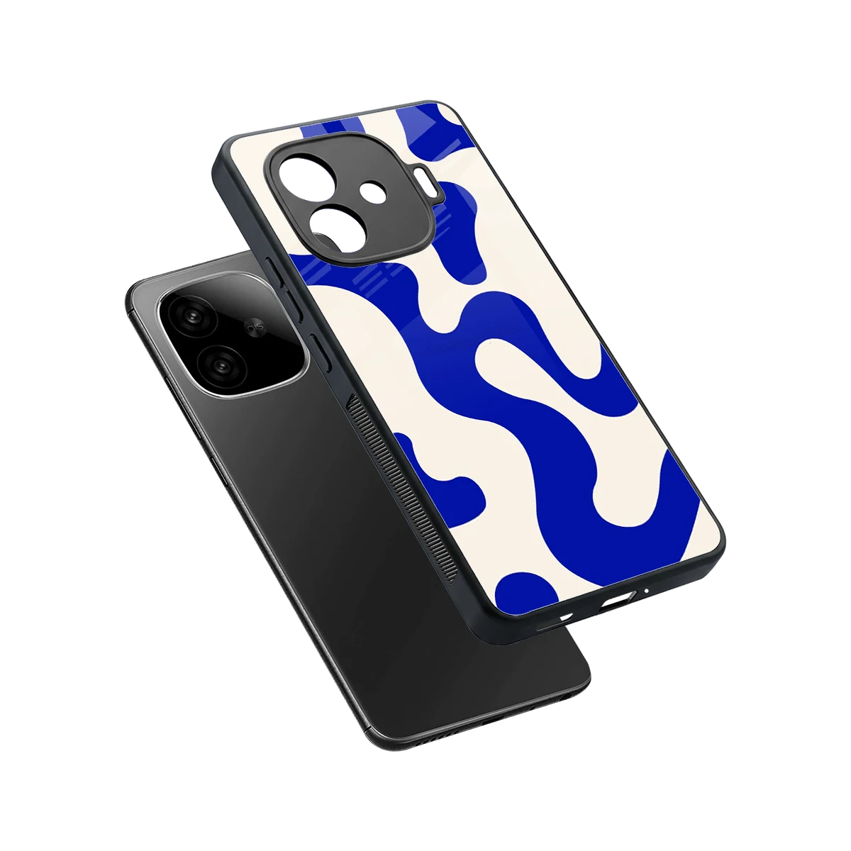 Blue Drift sleek iqoo neo 10r 5g cover with tempered glass back and TPU edges