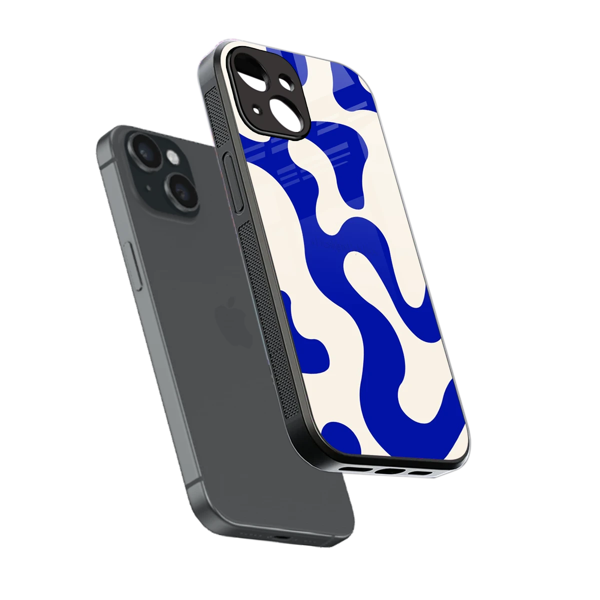 Blue Drift sleek iphone 14 cover with tempered glass back and TPU edges