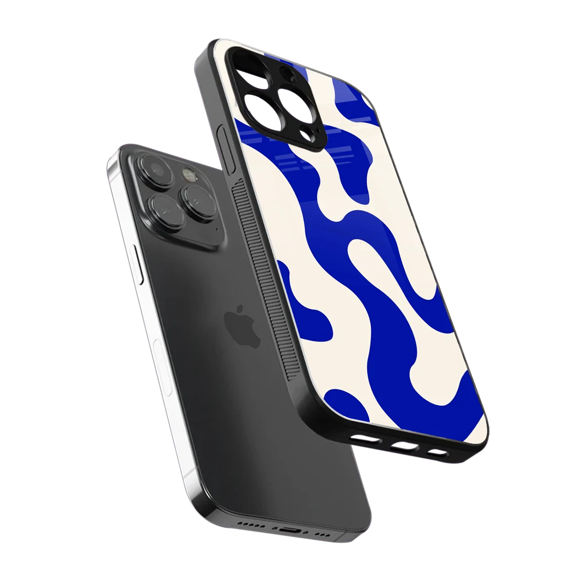 Blue Drift sleek iphone 16 pro max cover with tempered glass back and TPU edges
