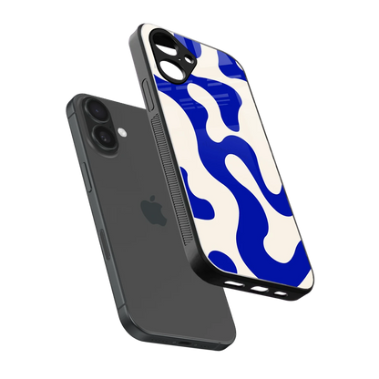 Blue Drift sleek iPhone 16 cover with tempered glass back and TPU edges