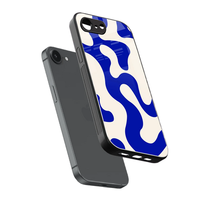 Blue Drift sleek iphone 16e cover with tempered glass back and TPU edges