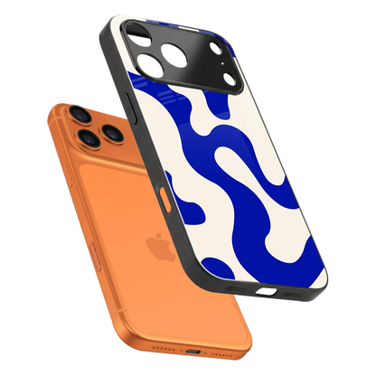 Blue Drift sleek iphone 17 pro max cover with tempered glass back and TPU edges