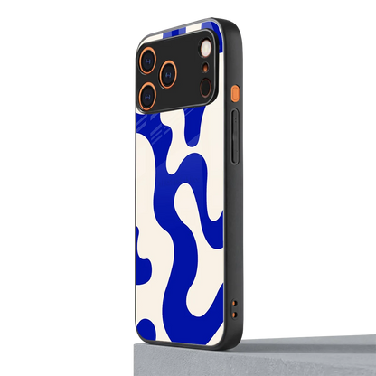 Blue Drift iphone 17 pro max mobile cover | shockproof glass phone case