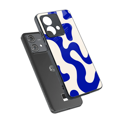 Blue Drift sleek motorola edge 40 neo 5g cover with tempered glass back and TPU edges