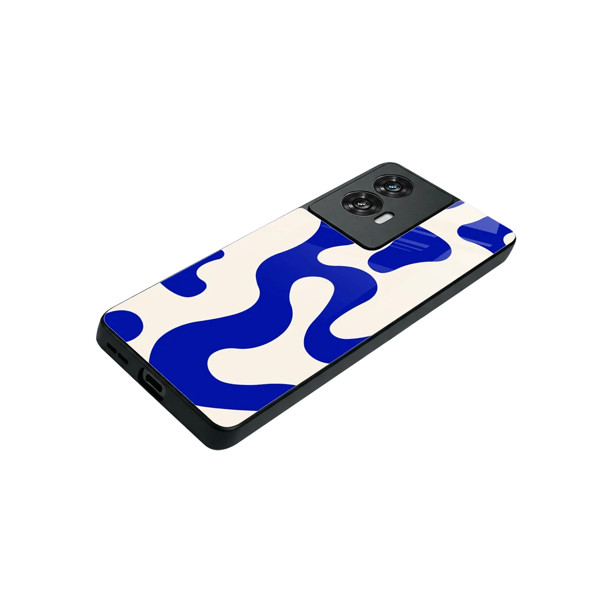 Blue Drift stylish phone case for motorola edge 50 fusion | glossy glass and slim fit