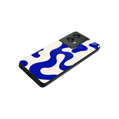 Blue Drift stylish phone case for motorola edge 50 fusion | glossy glass and slim fit