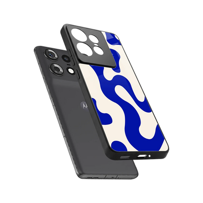 Blue Drift sleek motorola edge 50 pro cover with tempered glass back and TPU edges
