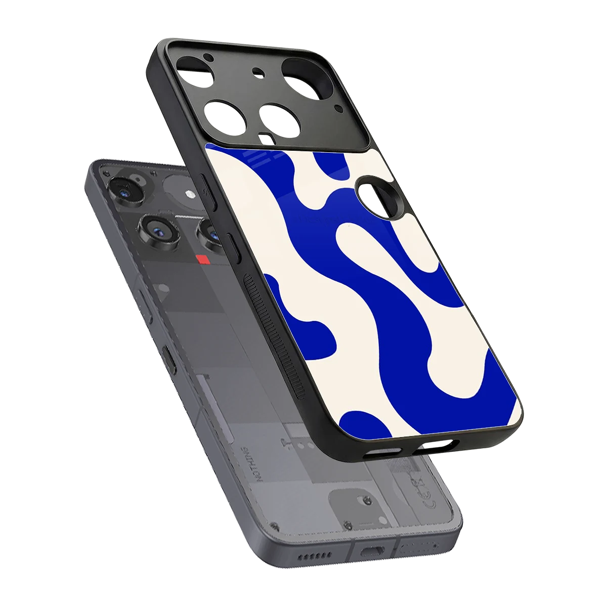 Blue Drift sleek nothing phone 3 cover with tempered glass back and TPU edges