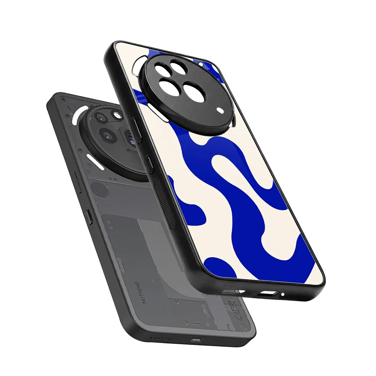 Blue Drift sleek nothing phone 3a pro cover with tempered glass back and TPU edges