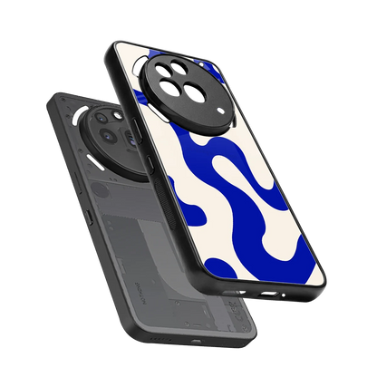 Blue Drift sleek nothing phone 3a pro cover with tempered glass back and TPU edges