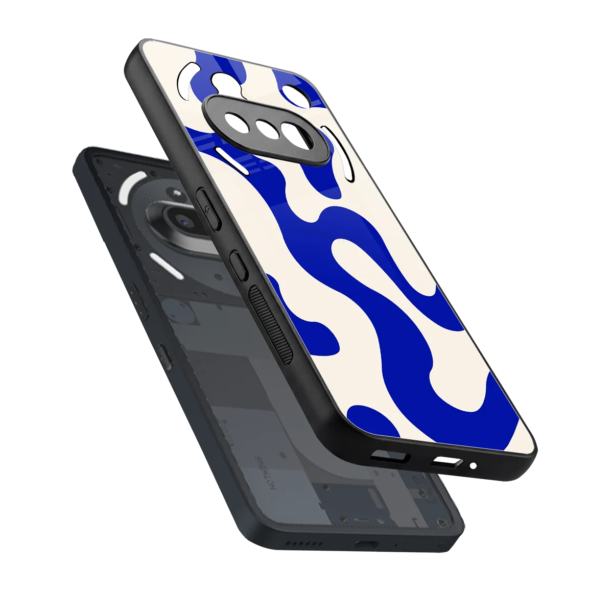Blue Drift sleek nothing phone 3a cover with tempered glass back and TPU edges