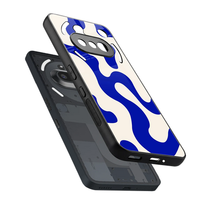 Blue Drift sleek nothing phone 3a cover with tempered glass back and TPU edges