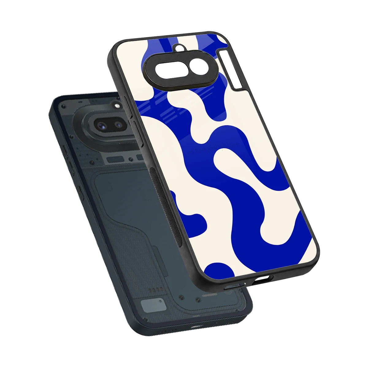 Blue Drift sleek nothing phone 4a cover with tempered glass back and TPU edges