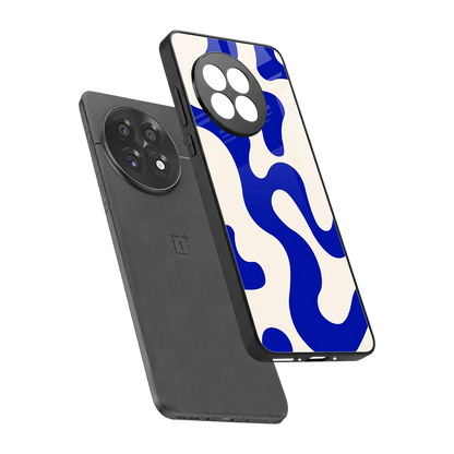 Blue Drift sleek oneplus 13r cover with tempered glass back and TPU edges