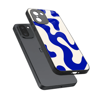 Blue Drift sleek oneplus 15r cover with tempered glass back and TPU edges