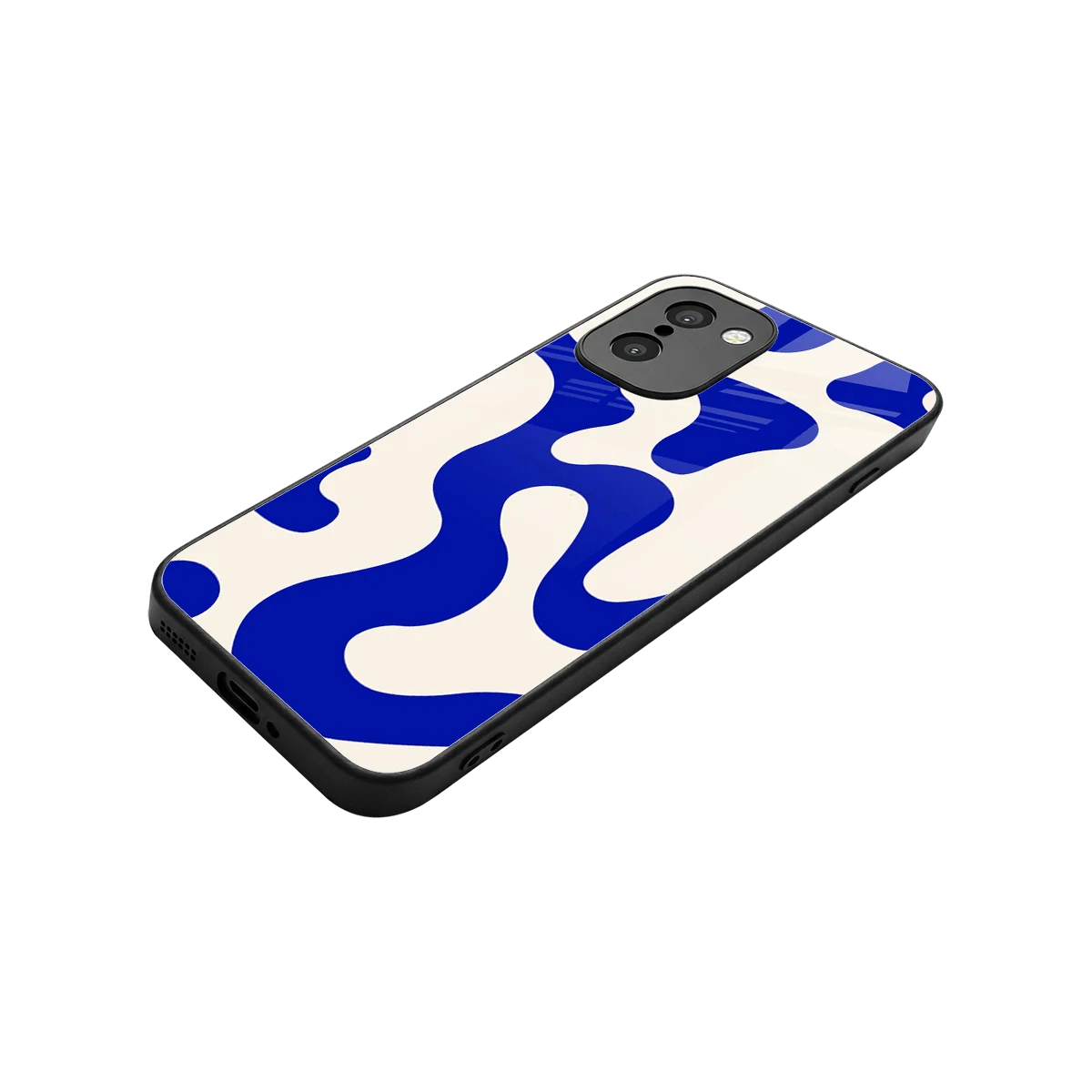 Blue Drift stylish phone case for oneplus 15r | glossy glass and slim fit