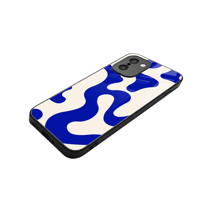 Blue Drift stylish phone case for oneplus 15r | glossy glass and slim fit