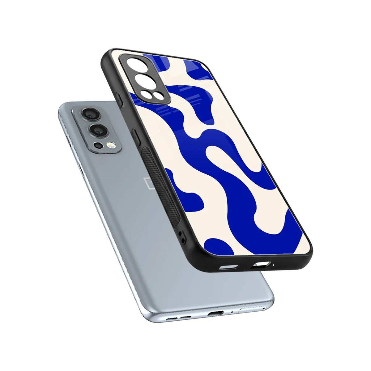 Blue Drift sleek oneplus nord 2 cover with tempered glass back and TPU edges