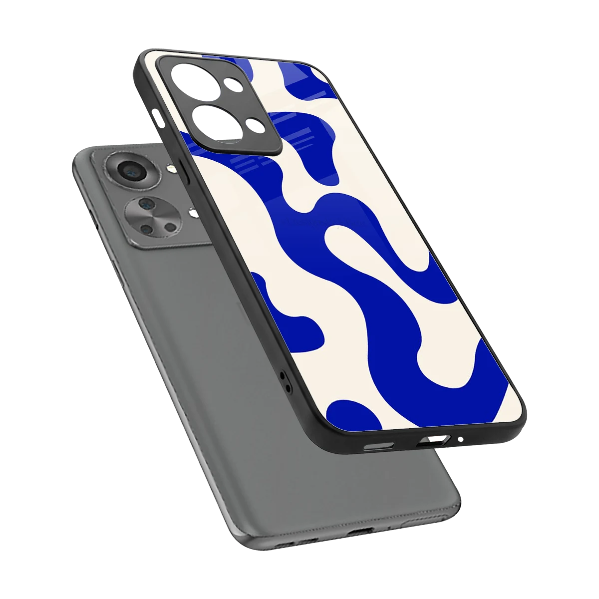 Blue Drift sleek oneplus nord 2t cover with tempered glass back and TPU edges