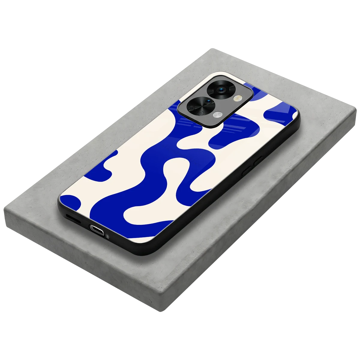Blue Drift stylish phone case for oneplus nord 2t | glossy glass and slim fit