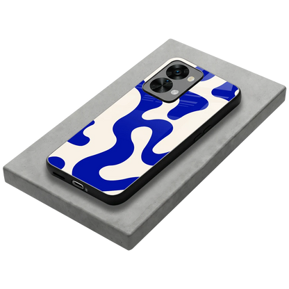 Blue Drift stylish phone case for oneplus nord 2t | glossy glass and slim fit