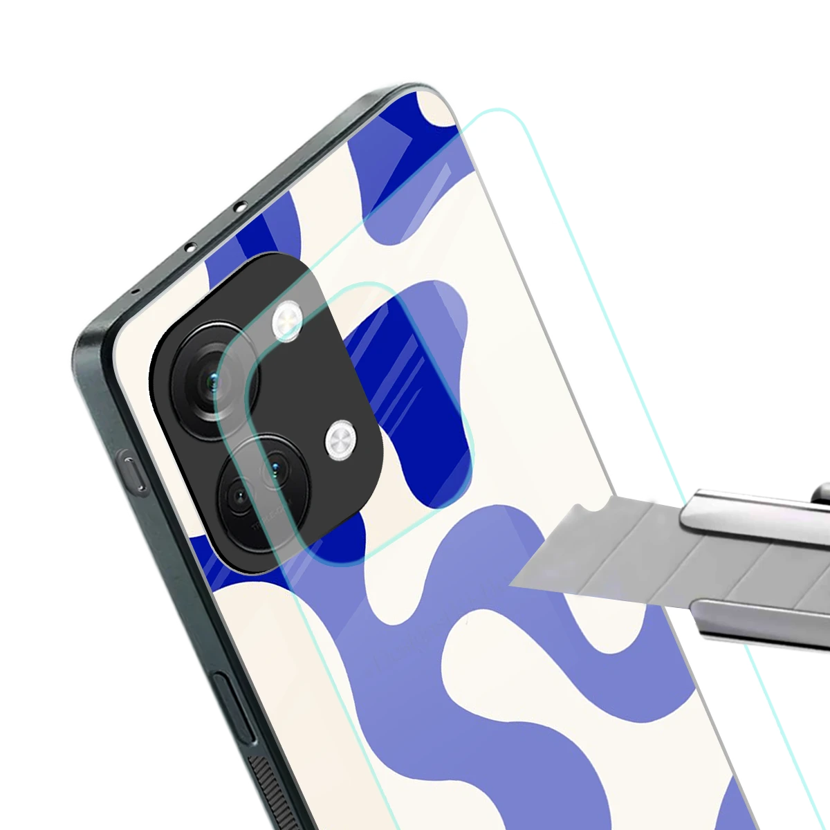Blue Drift stylish phone case for oneplus nord 3 | glossy glass and slim fit